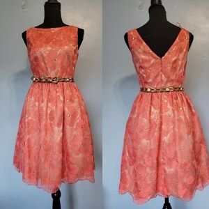 Eliza J Floral Lace Dress in Pink Size 4